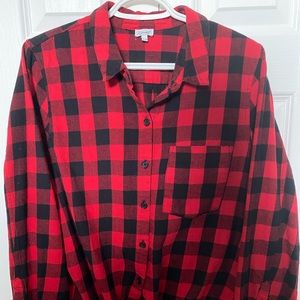 Kismet, Size XL, Plaid Button Down Shirt with Tie Front